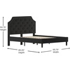 image:imageFlash Furniture Brighton Fabric Arched Tufted Upholstered King Size Platform Bed Modern LowProfile King Bed Frame with Headboard BeigeBlack