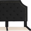 image:imageFlash Furniture Brighton Fabric Arched Tufted Upholstered King Size Platform Bed Modern LowProfile King Bed Frame with Headboard BeigeBlack