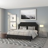 image:imageFlash Furniture Brighton Fabric Arched Tufted Upholstered King Size Platform Bed Modern LowProfile King Bed Frame with Headboard BeigeBlack