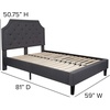 image:imageFlash Furniture Brighton Fabric Arched Tufted Upholstered King Size Platform Bed Modern LowProfile King Bed Frame with Headboard BeigeDark Gray