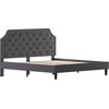 image:imageFlash Furniture Brighton Fabric Arched Tufted Upholstered King Size Platform Bed Modern LowProfile King Bed Frame with Headboard BeigeDark Gray