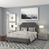 image:imageFlash Furniture Brighton Fabric Arched Tufted Upholstered King Size Platform Bed Modern LowProfile King Bed Frame with Headboard BeigeDark Gray