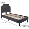 image:imageFlash Furniture Brighton Fabric Arched Tufted Upholstered King Size Platform Bed Modern LowProfile King Bed Frame with Headboard BeigeDark Gray