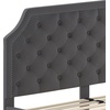 image:imageFlash Furniture Brighton Fabric Arched Tufted Upholstered King Size Platform Bed Modern LowProfile King Bed Frame with Headboard BeigeDark Gray