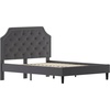 image:imageFlash Furniture Brighton Fabric Arched Tufted Upholstered King Size Platform Bed Modern LowProfile King Bed Frame with Headboard BeigeDark Gray