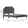 image:imageFlash Furniture Brighton Fabric Arched Tufted Upholstered King Size Platform Bed Modern LowProfile King Bed Frame with Headboard BeigeDark Gray