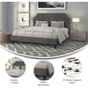 image:imageFlash Furniture Brighton Fabric Arched Tufted Upholstered King Size Platform Bed Modern LowProfile King Bed Frame with Headboard BeigeDark Gray