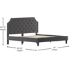 image:imageFlash Furniture Brighton Fabric Arched Tufted Upholstered King Size Platform Bed Modern LowProfile King Bed Frame with Headboard BeigeDark Gray