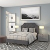 image:imageFlash Furniture Brighton Fabric Arched Tufted Upholstered King Size Platform Bed Modern LowProfile King Bed Frame with Headboard BeigeDark Gray