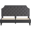 image:imageFlash Furniture Brighton Fabric Arched Tufted Upholstered King Size Platform Bed Modern LowProfile King Bed Frame with Headboard BeigeDark Gray