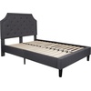 image:imageFlash Furniture Brighton Fabric Arched Tufted Upholstered King Size Platform Bed Modern LowProfile King Bed Frame with Headboard BeigeDark Gray