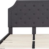 image:imageFlash Furniture Brighton Fabric Arched Tufted Upholstered King Size Platform Bed Modern LowProfile King Bed Frame with Headboard BeigeDark Gray