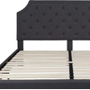 image:imageFlash Furniture Brighton Fabric Arched Tufted Upholstered King Size Platform Bed Modern LowProfile King Bed Frame with Headboard BeigeDark Gray