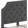 image:imageFlash Furniture Brighton Fabric Arched Tufted Upholstered King Size Platform Bed Modern LowProfile King Bed Frame with Headboard BeigeDark Gray