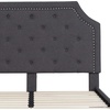 image:imageFlash Furniture Brighton Fabric Arched Tufted Upholstered King Size Platform Bed Modern LowProfile King Bed Frame with Headboard BeigeDark Gray
