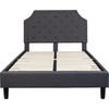 image:imageFlash Furniture Brighton Fabric Arched Tufted Upholstered King Size Platform Bed Modern LowProfile King Bed Frame with Headboard BeigeDark Gray