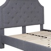 image:imageFlash Furniture Brighton Fabric Arched Tufted Upholstered King Size Platform Bed Modern LowProfile King Bed Frame with Headboard BeigeLight Gray