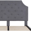 image:imageFlash Furniture Brighton Fabric Arched Tufted Upholstered King Size Platform Bed Modern LowProfile King Bed Frame with Headboard BeigeLight Gray