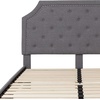 image:imageFlash Furniture Brighton Fabric Arched Tufted Upholstered King Size Platform Bed Modern LowProfile King Bed Frame with Headboard BeigeLight Gray