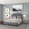 image:imageFlash Furniture Brighton Fabric Arched Tufted Upholstered King Size Platform Bed Modern LowProfile King Bed Frame with Headboard BeigeLight Gray