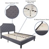 image:imageFlash Furniture Brighton Fabric Arched Tufted Upholstered King Size Platform Bed Modern LowProfile King Bed Frame with Headboard BeigeLight Gray