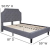 image:imageFlash Furniture Brighton Fabric Arched Tufted Upholstered King Size Platform Bed Modern LowProfile King Bed Frame with Headboard BeigeLight Gray