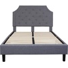 image:imageFlash Furniture Brighton Fabric Arched Tufted Upholstered King Size Platform Bed Modern LowProfile King Bed Frame with Headboard BeigeLight Gray