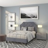 image:imageFlash Furniture Brighton Fabric Arched Tufted Upholstered King Size Platform Bed Modern LowProfile King Bed Frame with Headboard BeigeLight Gray