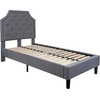 image:imageFlash Furniture Brighton Fabric Arched Tufted Upholstered King Size Platform Bed Modern LowProfile King Bed Frame with Headboard BeigeLight Gray