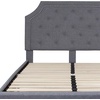 image:imageFlash Furniture Brighton Fabric Arched Tufted Upholstered King Size Platform Bed Modern LowProfile King Bed Frame with Headboard BeigeLight Gray