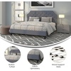 image:imageFlash Furniture Brighton Fabric Arched Tufted Upholstered King Size Platform Bed Modern LowProfile King Bed Frame with Headboard BeigeLight Gray