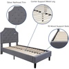 image:imageFlash Furniture Brighton Fabric Arched Tufted Upholstered King Size Platform Bed Modern LowProfile King Bed Frame with Headboard BeigeLight Gray