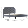 image:imageFlash Furniture Brighton Fabric Arched Tufted Upholstered King Size Platform Bed Modern LowProfile King Bed Frame with Headboard BeigeLight Gray
