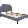 image:imageFlash Furniture Brighton Fabric Arched Tufted Upholstered King Size Platform Bed Modern LowProfile King Bed Frame with Headboard BeigeLight Gray
