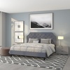 image:imageFlash Furniture Brighton Fabric Arched Tufted Upholstered King Size Platform Bed Modern LowProfile King Bed Frame with Headboard BeigeLight Gray