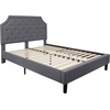 image:imageFlash Furniture Brighton Fabric Arched Tufted Upholstered King Size Platform Bed Modern LowProfile King Bed Frame with Headboard BeigeLight Gray
