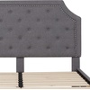 image:imageFlash Furniture Brighton Fabric Arched Tufted Upholstered King Size Platform Bed Modern LowProfile King Bed Frame with Headboard BeigeLight Gray