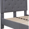 image:imageFlash Furniture Brighton Fabric Arched Tufted Upholstered King Size Platform Bed Modern LowProfile King Bed Frame with Headboard BeigeLight Gray
