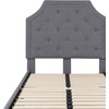 image:imageFlash Furniture Brighton Fabric Arched Tufted Upholstered King Size Platform Bed Modern LowProfile King Bed Frame with Headboard BeigeLight Gray