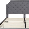 image:imageFlash Furniture Brighton Fabric Arched Tufted Upholstered King Size Platform Bed Modern LowProfile King Bed Frame with Headboard BeigeLight Gray
