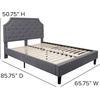 image:imageFlash Furniture Brighton Fabric Arched Tufted Upholstered King Size Platform Bed Modern LowProfile King Bed Frame with Headboard BeigeLight Gray
