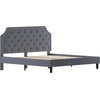 image:imageFlash Furniture Brighton Fabric Arched Tufted Upholstered King Size Platform Bed Modern LowProfile King Bed Frame with Headboard BeigeLight Gray