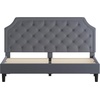 image:imageFlash Furniture Brighton Fabric Arched Tufted Upholstered King Size Platform Bed Modern LowProfile King Bed Frame with Headboard BeigeLight Gray