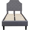 image:imageFlash Furniture Brighton Fabric Arched Tufted Upholstered King Size Platform Bed Modern LowProfile King Bed Frame with Headboard BeigeLight Gray
