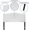 image:imageFlash Furniture Cambridge Tufted Upholstered Headboard for Full Size Bed Contemporary Fabric Tufted Headboard with Adjustable Height White