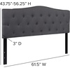 image:imageFlash Furniture Cambridge Tufted Upholstered Headboard for Queen Size Bed Contemporary Fabric Tufted Headboard with Adjustable Height Dark Gray