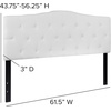 image:imageFlash Furniture Cambridge Tufted Upholstered Headboard for Queen Size Bed Contemporary Fabric Tufted Headboard with Adjustable Height White