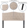 image:imageFlash Furniture Cambridge Tufted Upholstered Twin Size Headboard in Beige FabricBeige