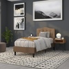 image:imageFlash Furniture Cambridge Tufted Upholstered Twin Size Headboard in White FabricDark Brown