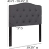 image:imageFlash Furniture Cambridge Tufted Upholstered Twin Size Headboard in White FabricDark Gray